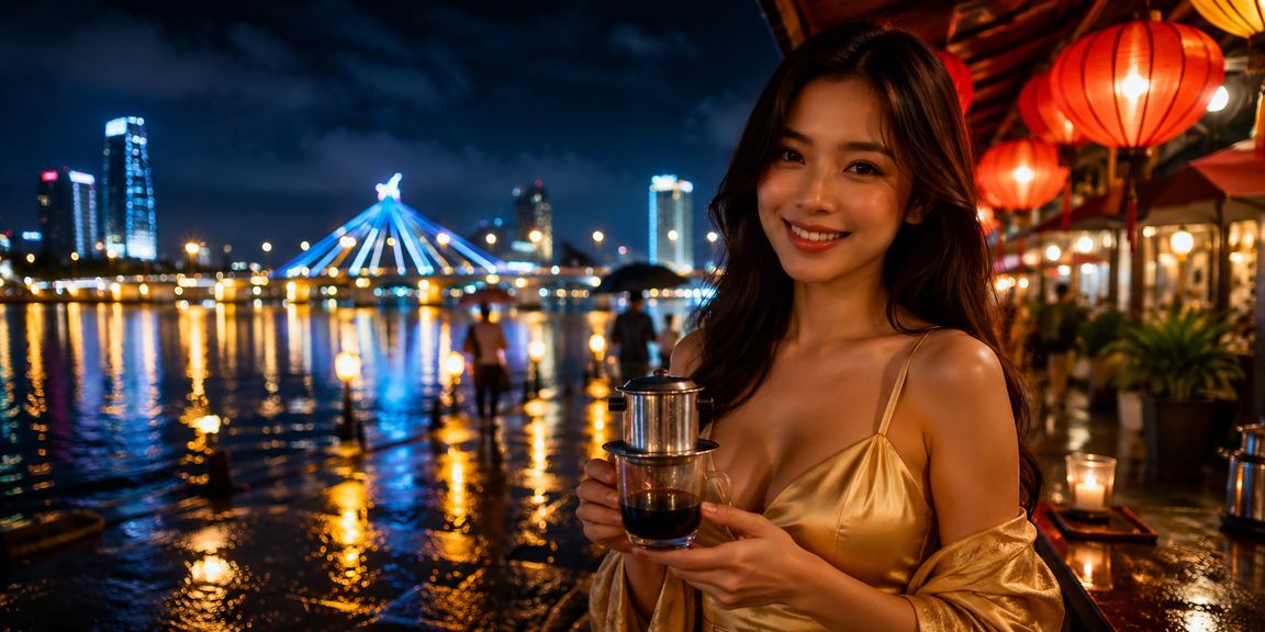 Người dùng VIP tại Đà Nẵng kiểm tra bonus khuyến mãi bên ly cà phê buổi sáng