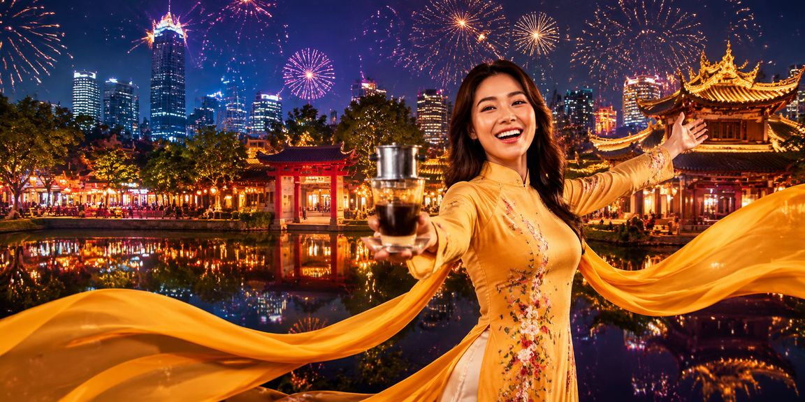 Người dùng Hà Nội thưởng thức cà phê và xem khuyến mãi trực tuyến qua điện thoại